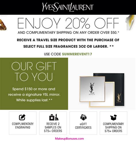 ysl makeup promo code|yslbeautyus coupon.